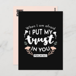 Dark Floral Christlich Art - Psalm 56:3 Postkarte