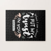 Dark Floral Christlich Art - Psalm 56:3 Puzzle (Horizontal)