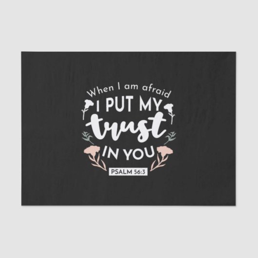 Dark Floral Christlich Art - Psalm 56:3 Seidenpapier (Vorderseite)
