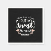 Dark Floral Christlich Art - Psalm 56:3 Serviette (Vorderseite)