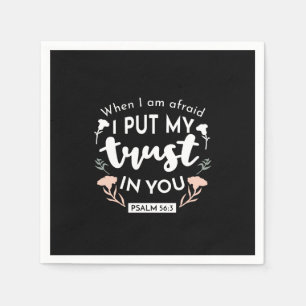 Dark Floral Christlich Art - Psalm 56:3 Serviette