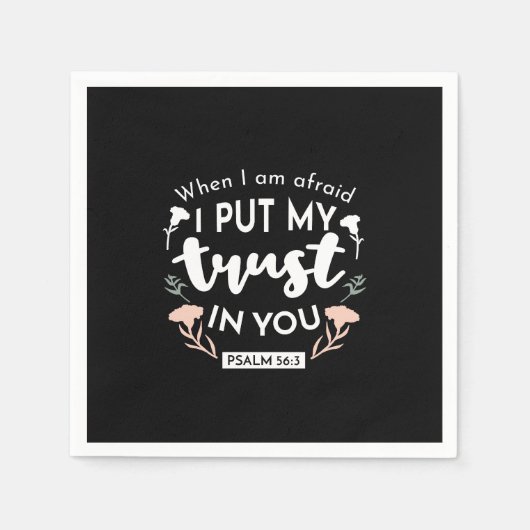 Dark Floral Christlich Art - Psalm 56:3 Serviette (Vorderseite)