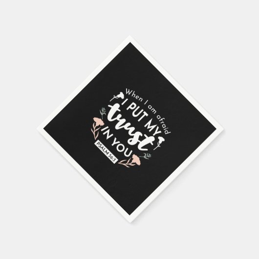 Dark Floral Christlich Art - Psalm 56:3 Serviette (Ecke)