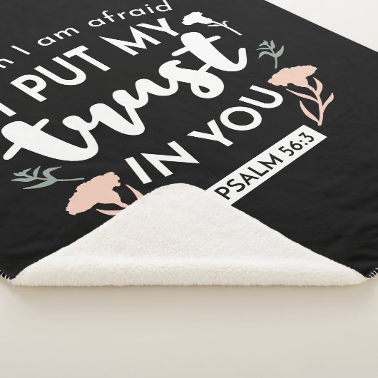 Dark Floral Christlich Art - Psalm 56:3 Sherpadecke (3/4)