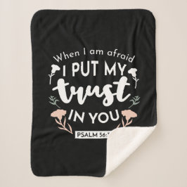 Dark Floral Christlich Art - Psalm 56:3 Sherpadecke