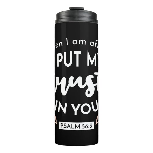 Dark Floral Christlich Art - Psalm 56:3 Thermosbecher (Vorderseite)