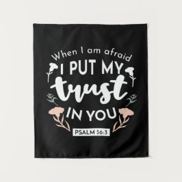 Dark Floral Christlich Art - Psalm 56:3 Wandteppich