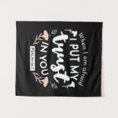 Dark Floral Christlich Art - Psalm 56:3 Wandteppich (Vorderseite (Horizontal))