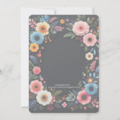 Dark Floral Elegant Graduation Party Einladung (Rückseite)