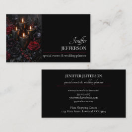 Dark Floral event wedding planner Visitenkarte