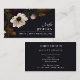 Dark Floral event wedding planner Visitenkarte