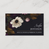 Dark Floral event wedding planner Visitenkarte (Vorderseite)