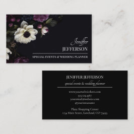 Dark Floral event wedding planner Visitenkarte