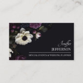 Dark Floral event wedding planner Visitenkarte (Vorderseite)