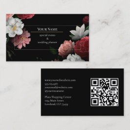 Dark Floral event wedding planner Visitenkarte