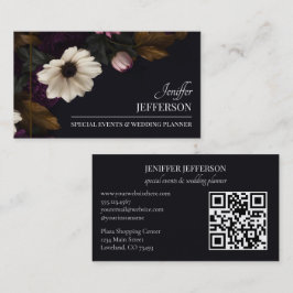 Dark Floral event wedding planner Visitenkarte