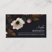 Dark Floral event wedding planner Visitenkarte (Vorderseite)