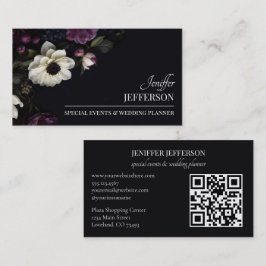 Dark Floral event wedding planner Visitenkarte