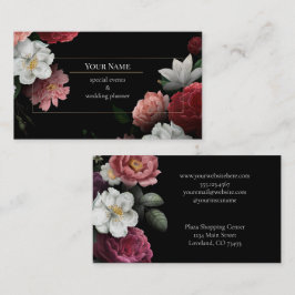 Dark Floral event wedding planner Visitenkarte