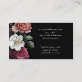 Dark Floral event wedding planner Visitenkarte (Rückseite)