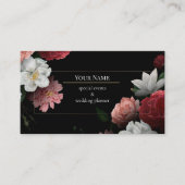 Dark Floral event wedding planner Visitenkarte (Vorderseite)
