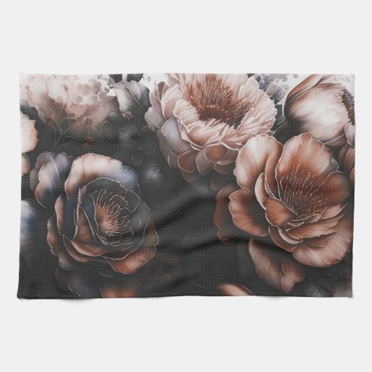 Dark Floral Geschirrtuch (Horizontal)