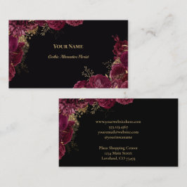 Dark Floral Gothic Alternative Florist Visitenkarte