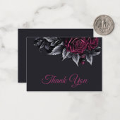 Dark Floral Gothic AlternativeHalloween wedding Mitteilungskarte (Vorderseite/Rückseite Beispiel)