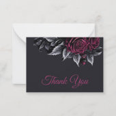 Dark Floral Gothic AlternativeHalloween wedding Mitteilungskarte (Vorderseite)