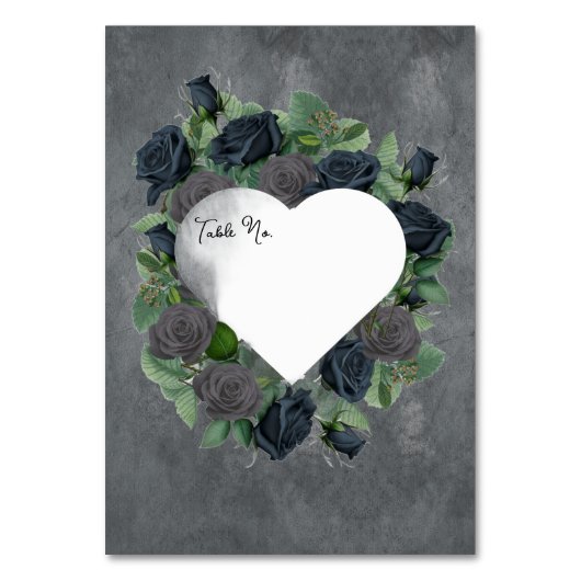 Dark Floral Gothic Style Tischnummer (Vorderseite)