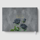Dark Floral Gothic Style Wedding Foil Gästebuch (Rückseite)