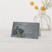 Dark Floral Gothic Style Wedding Platzkarte (Vorderseite)