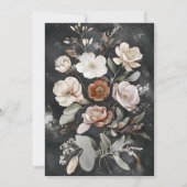 Dark Floral Greenery Botanical Boho Baby Shower Einladung (Rückseite)
