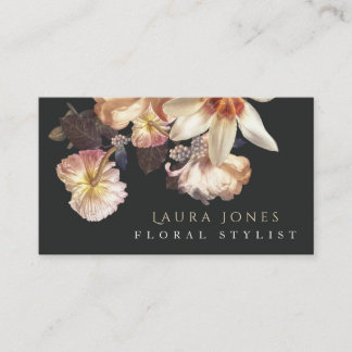 Dark Floral Hair Blume Florist Stylist Terminkarte