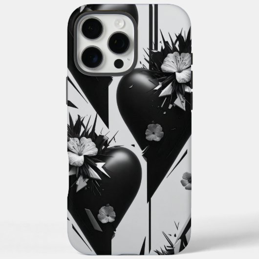 Dark Floral Heart Phone Case (Rückseite)