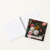Dark Floral Individuelle Name Notebook Notizblock (Innenseite)