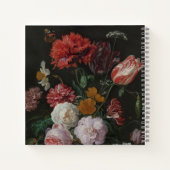 Dark Floral Individuelle Name Notebook Notizblock (Rückseite)