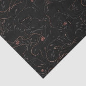 Dark Floral Line Art Tissue Paper Seidenpapier (Ausschnitt)