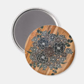 Dark Floral Magnet (Vorderseite/Rückseite)