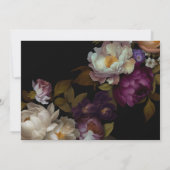 Dark Floral | Moody Classic Black and White Save The Date (Rückseite)