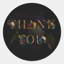 Dark Floral Moody Monogram Danke Sticker
