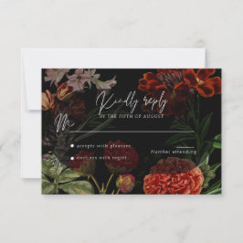 Dark Floral Moody Wedding RSVP