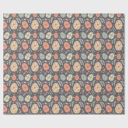 Dark Floral Oaster Wrapping Paper - Pasteleis Geschenkpapier (Flach)