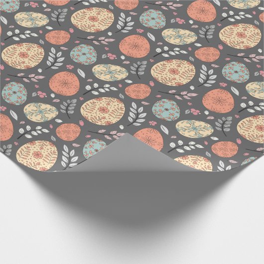 Dark Floral Oaster Wrapping Paper - Pasteleis Geschenkpapier (Ecke)