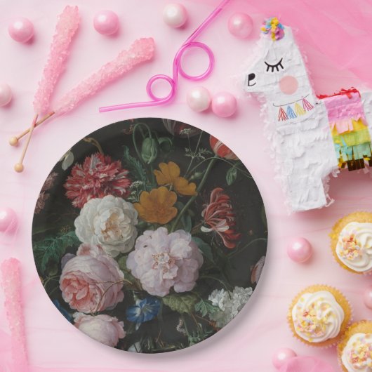 Dark Floral Pappteller (Party)