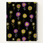 Dark Floral Pattern Giro Name Art Sketchbook Notizblock (Rückseite)