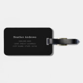 Dark Floral Personalisiert Name Gepäckanhänger (Rückseite horizontal)