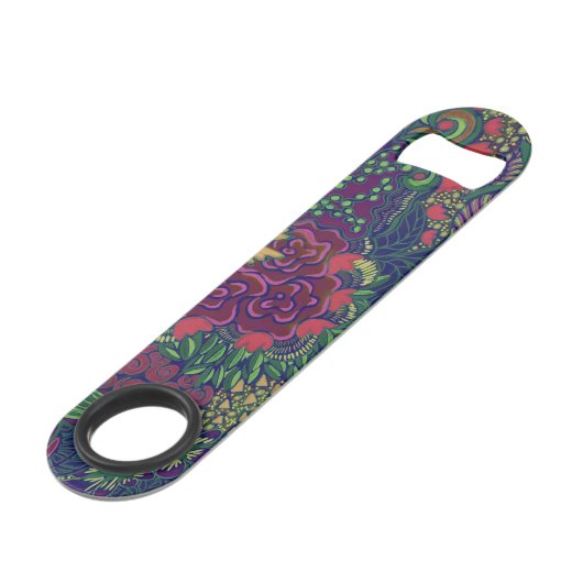 Dark Floral Print Speed Flasche Opener Speed Flaschenöffner (Vorderseite Schrägansicht)