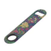 Dark Floral Print Speed Flasche Opener Speed Flaschenöffner (Rückseite Schrägansicht)