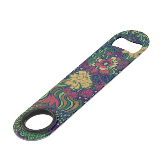 Dark Floral Print Speed Flasche Opener Speed Flaschenöffner (Rückseite Schrägansicht)